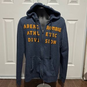 Abercrombie Sweater, Graphic Letters, Dark Blue
